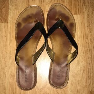 Black metallic sandals 9